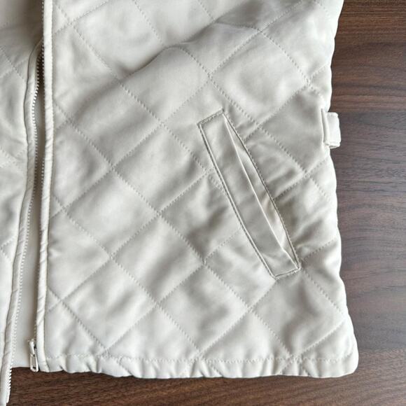 Vintage Orvis Ivory Cream Zip Up Quilt like Vest - Picture 4 of 6